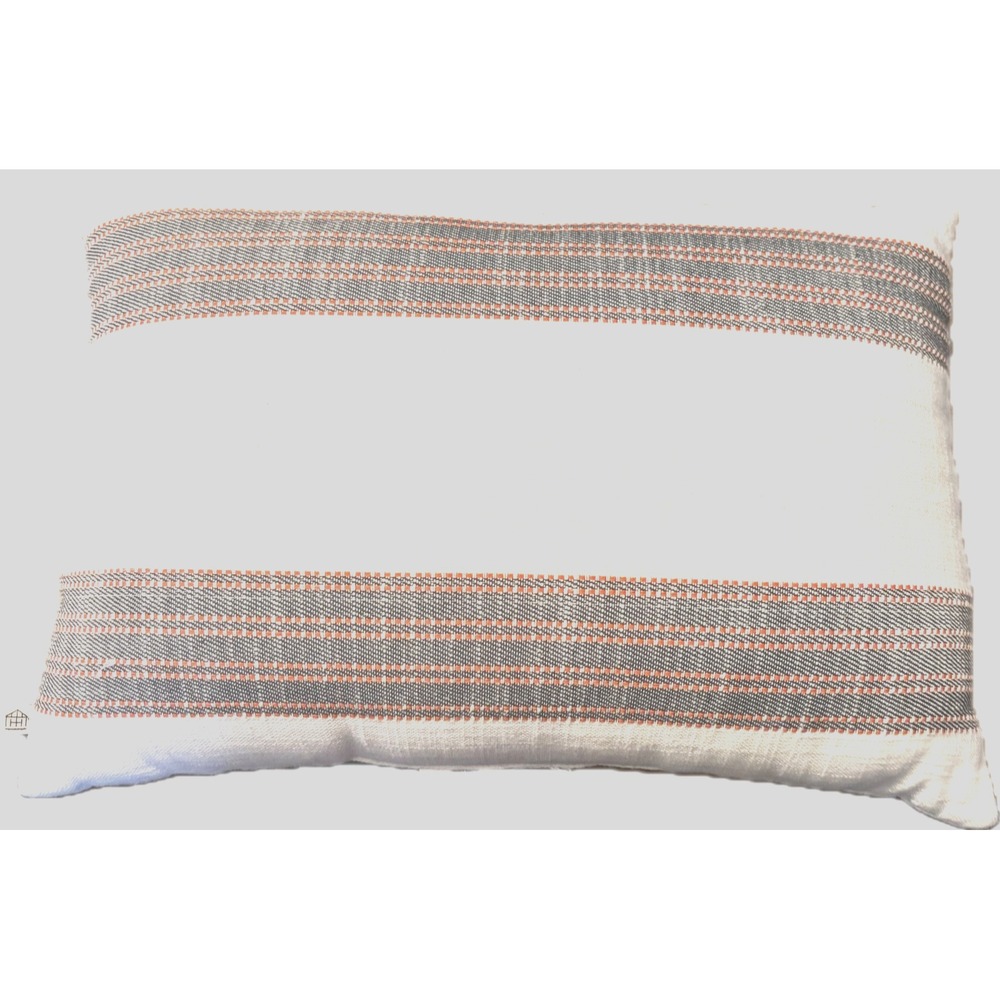 Linen pillow Hearth & Hand™ with Magnolia cream w/ black & red-orange stripe - Picture 4 of 5